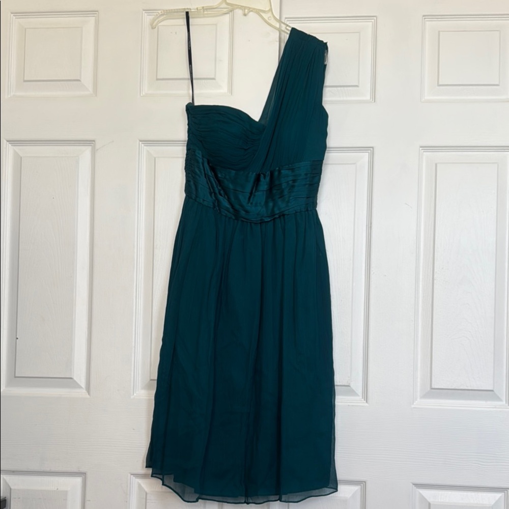 Maggy London Teal One-Shoulder Dress